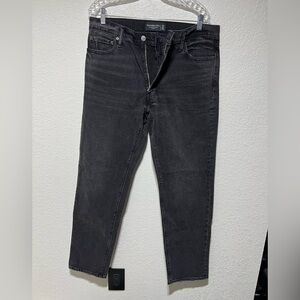 Abercrombie Vintage Stretch Straight Black Jeans
